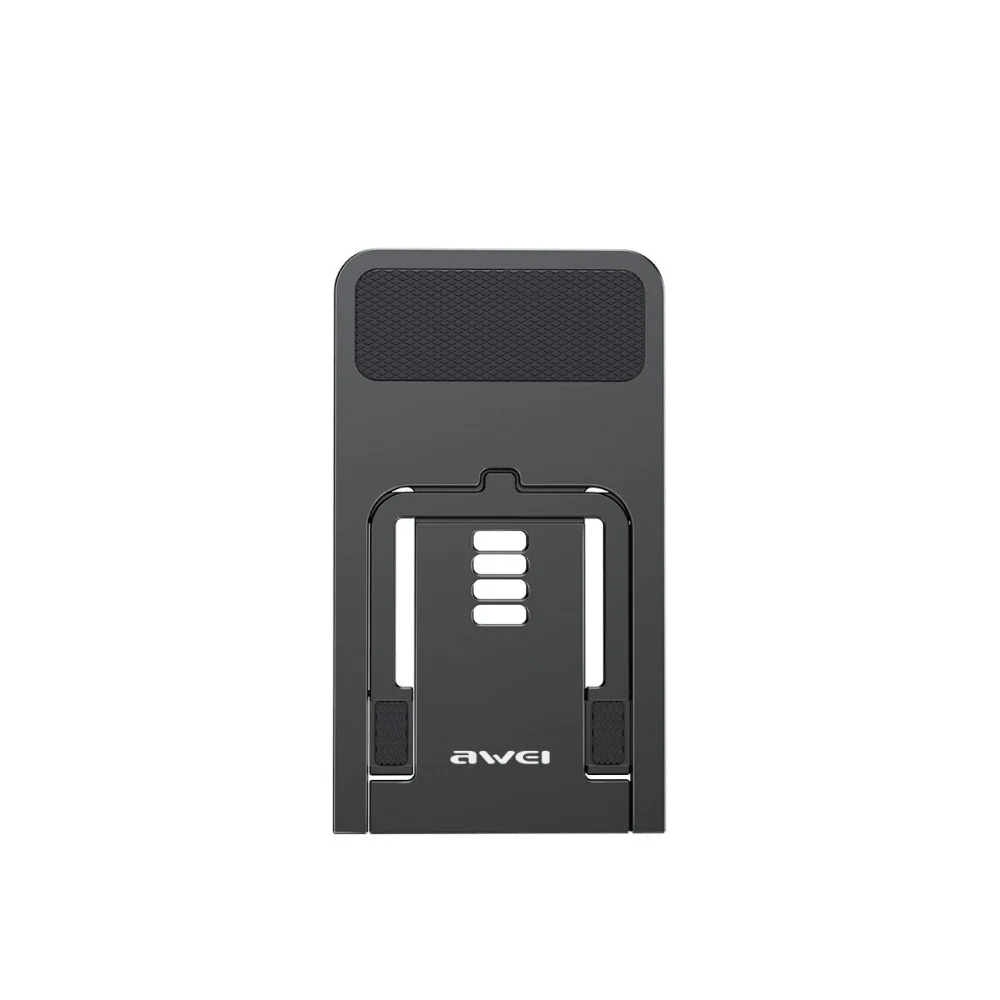 AWEI X28 Portable Foldable Phone Holder for SmartPhone & Tablet - Black - Image 4