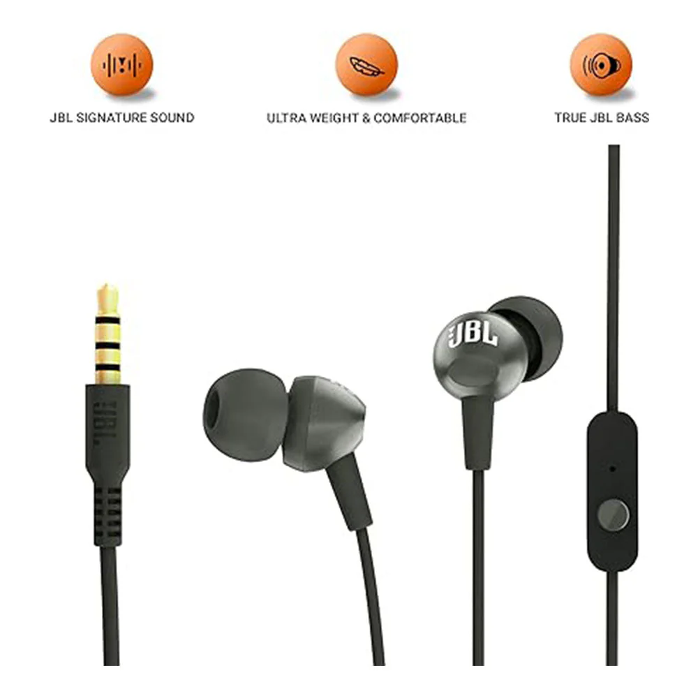 JBL C200SI In Ear Headphones with Mic (Black) - Image 2