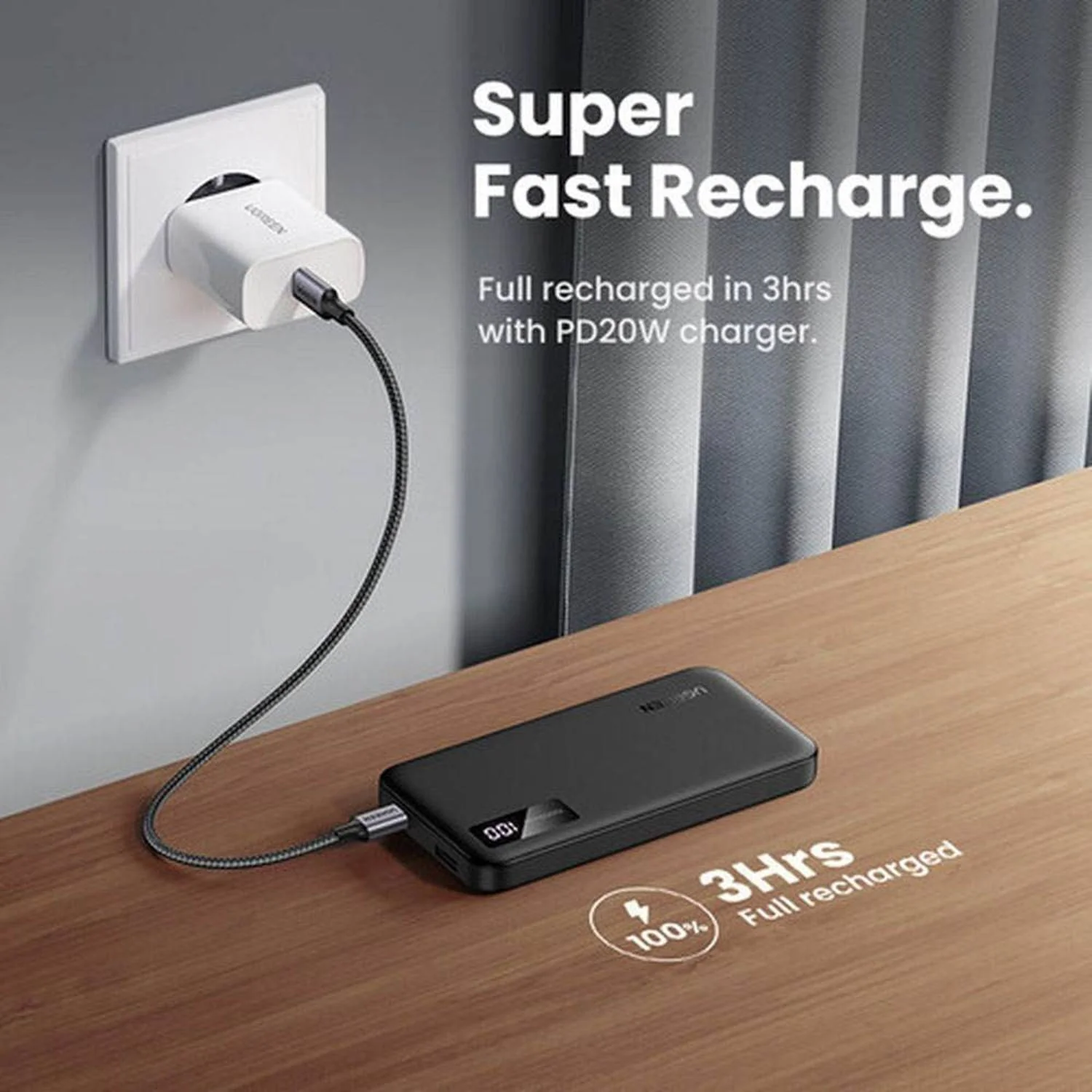 UGREEN 10000mAh Two-way Fast Charging Power Bank - Image 6